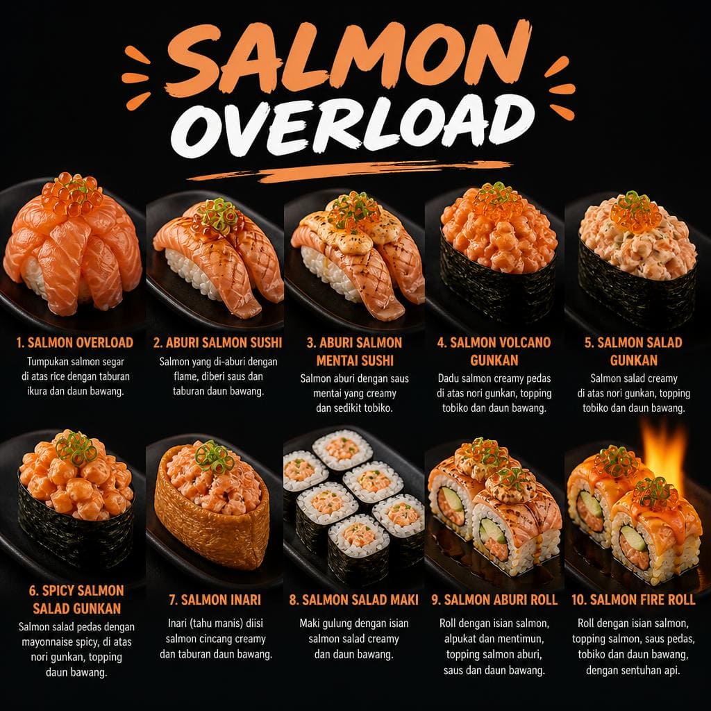 Salmon Overload Sushi Hiro menu sushi set premium